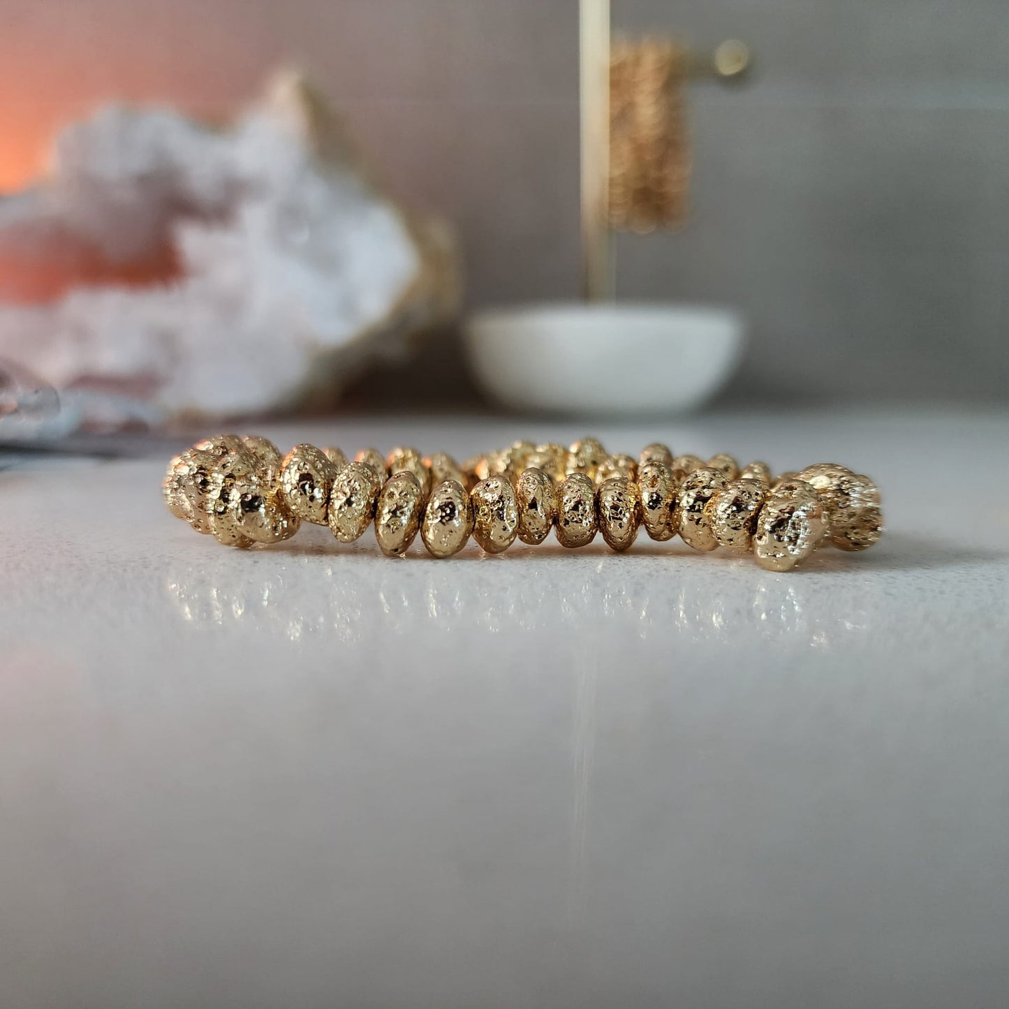 Gold Plated Lava Chunky Bracelet