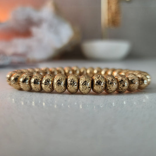 Gold Plated Lava Chunky Bracelet