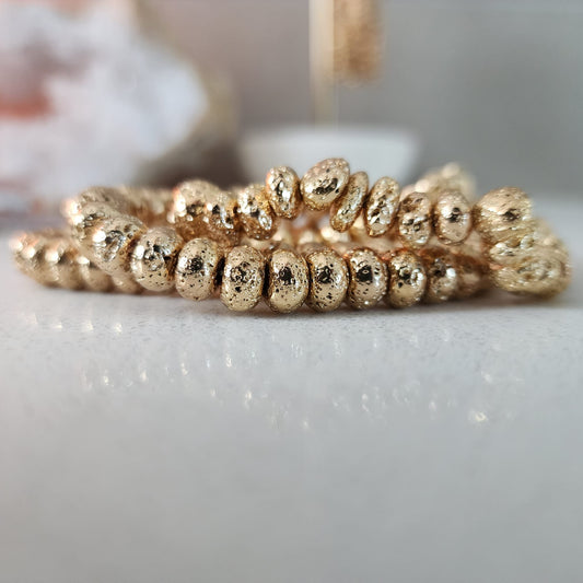 Gold Plated Lava Chunky Bracelet