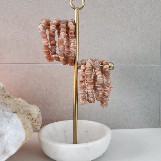 Peach Moonstone Chunky Bracelet