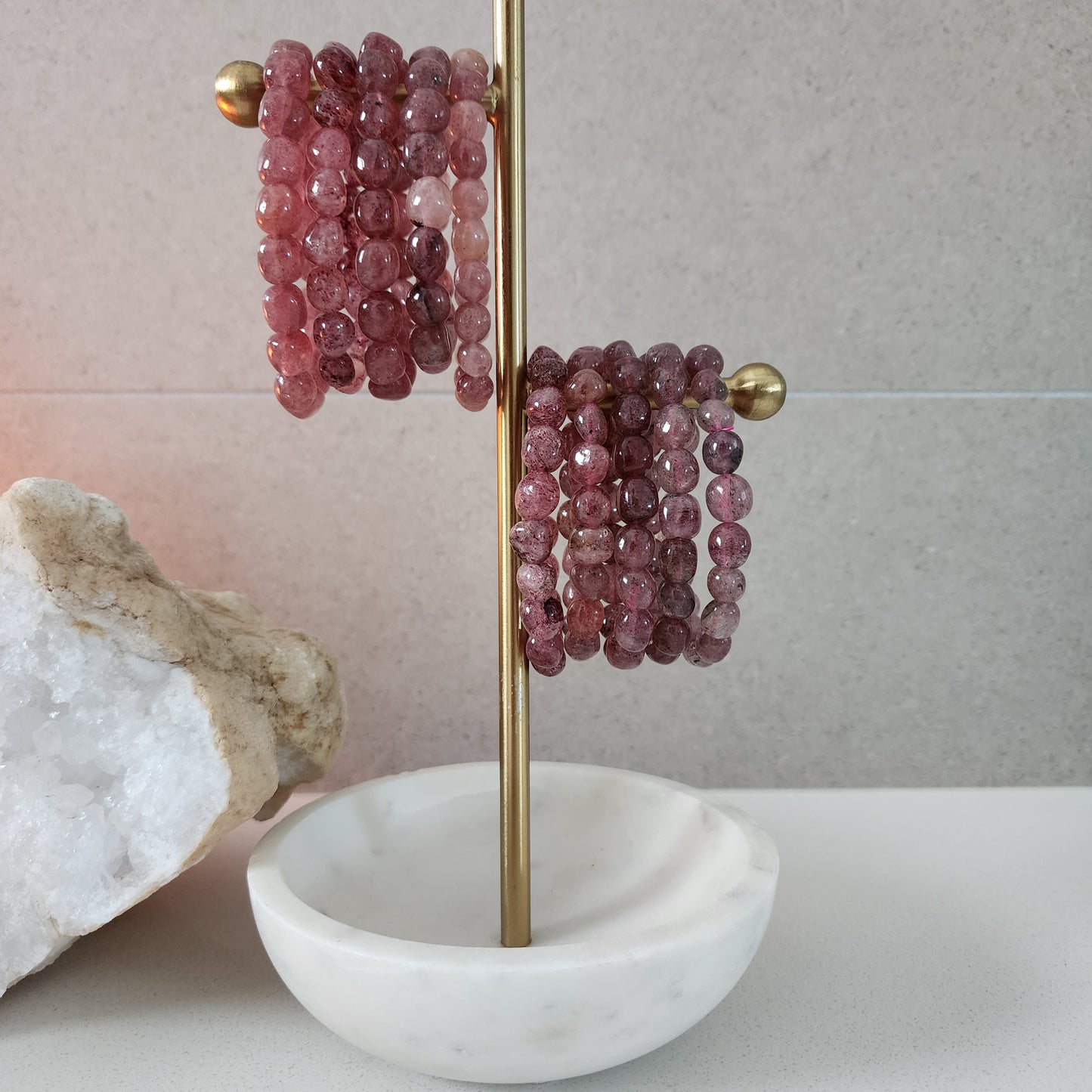 Strawberry Quartz Nugget Bracelet