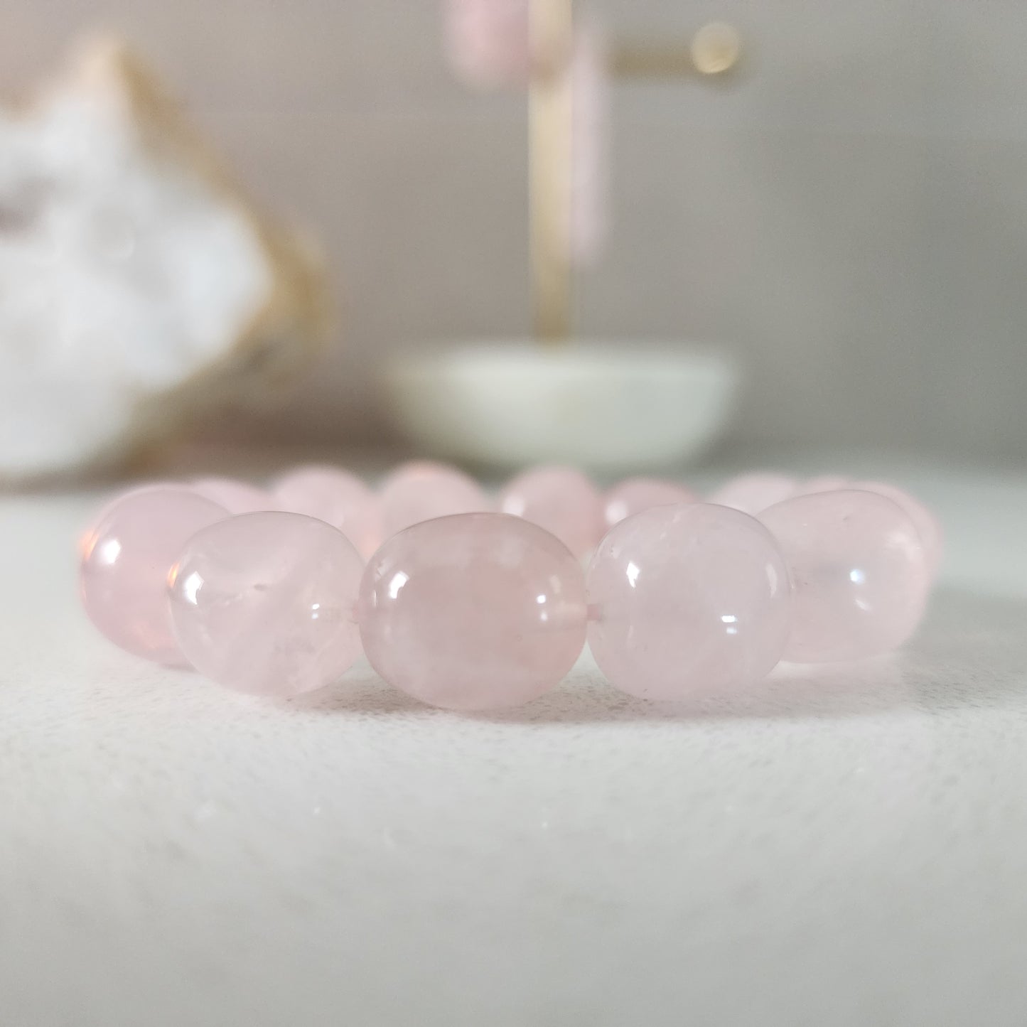 Rose Quartz Nugget Bracelet (Large)