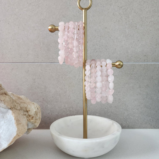 Rose Quartz Nugget Bracelet (Small)