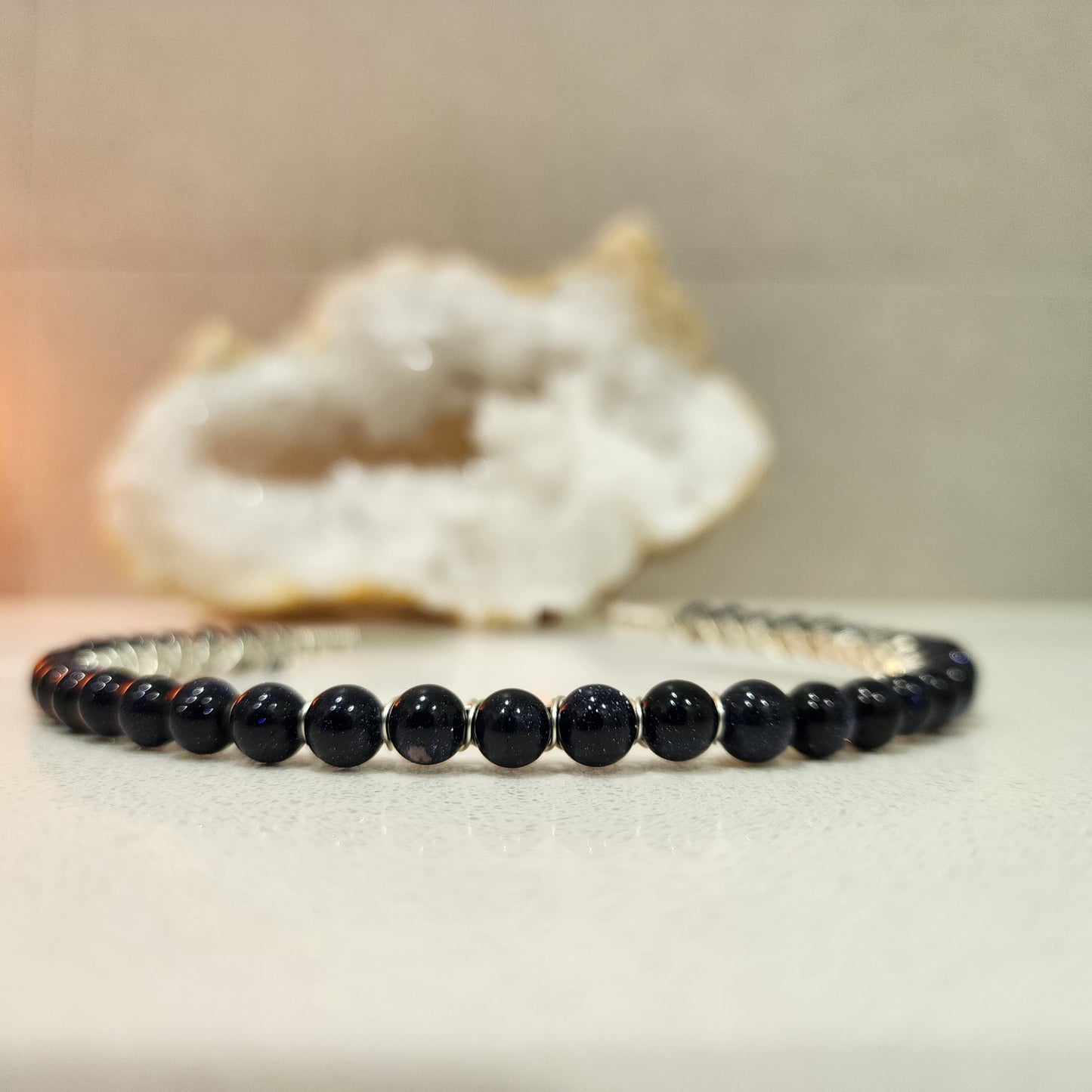 Blue Goldstone Nugget Headband