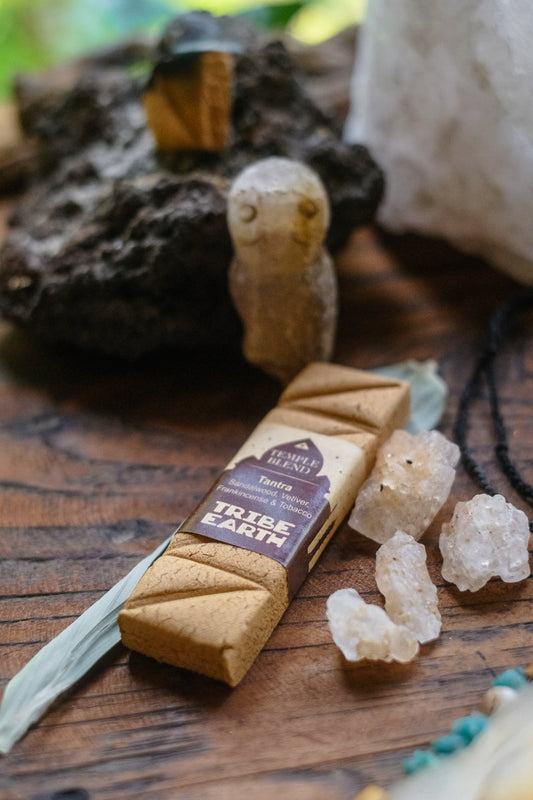 Incense Plank- Tantra - Sandalwood, Vetiver, Frankincense, Tobacco - Handmade Temple Blend - Tribe Earth
