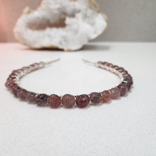 Strawberry Quartz Nugget Headband