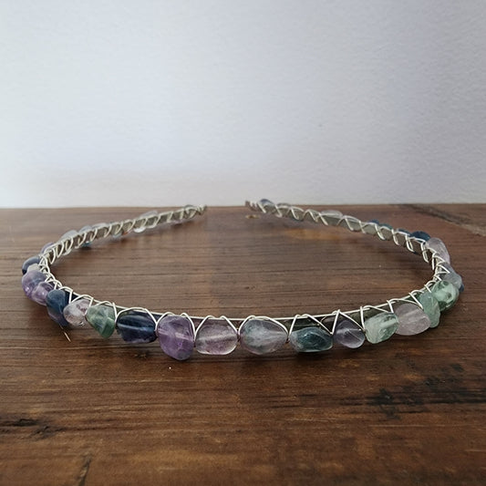 Rainbow Fluorite Pebble Headband