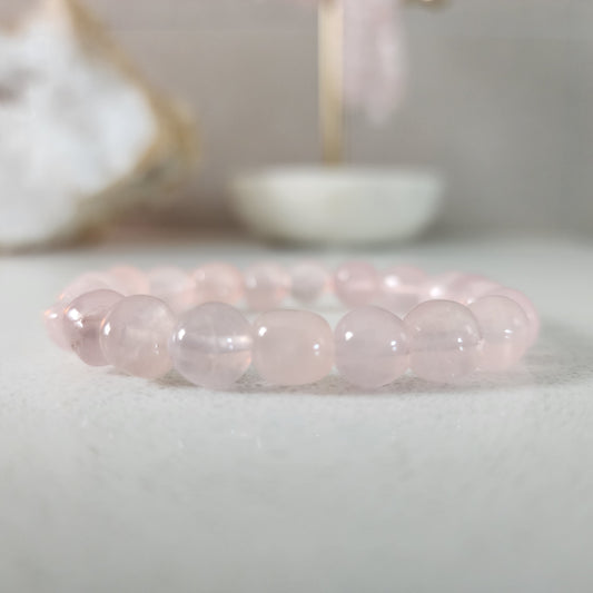 Rose Quartz Nugget Bracelet (Small)