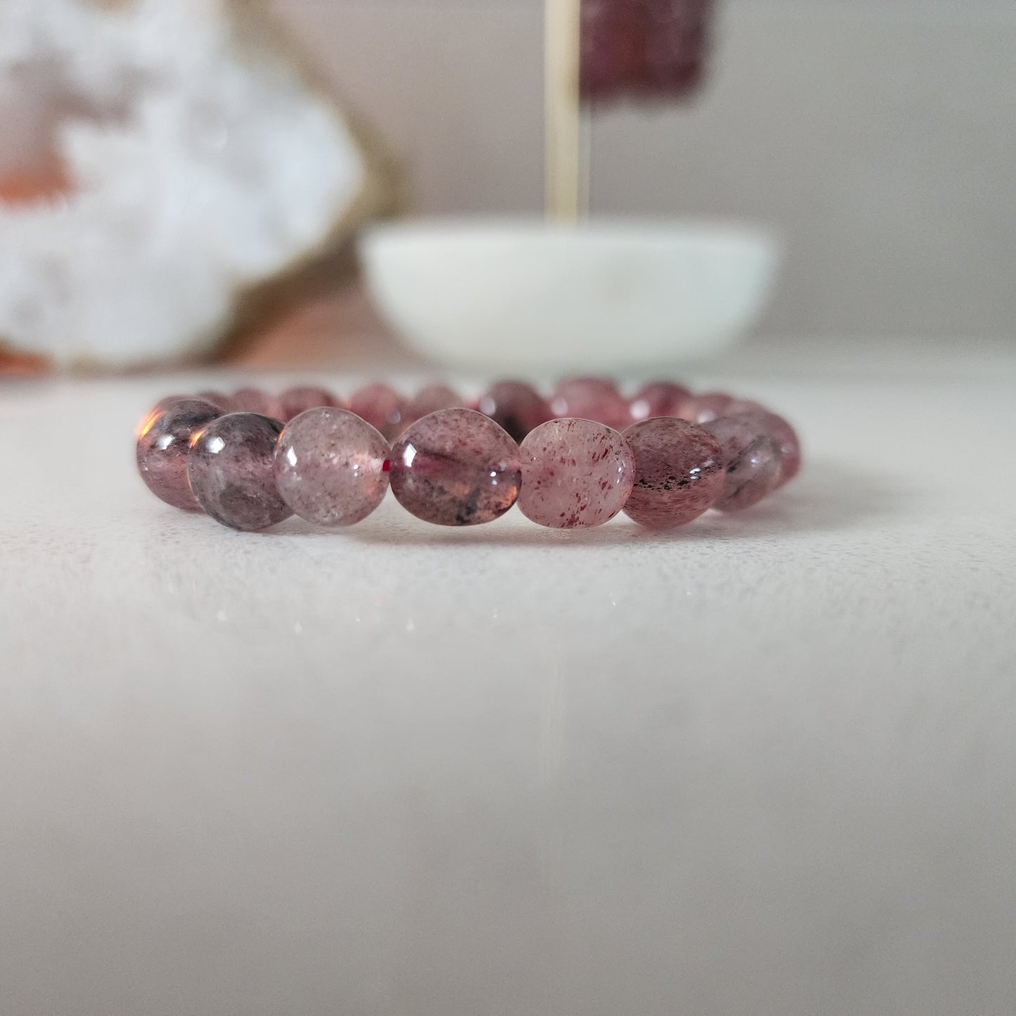 Strawberry Quartz Nugget Bracelet