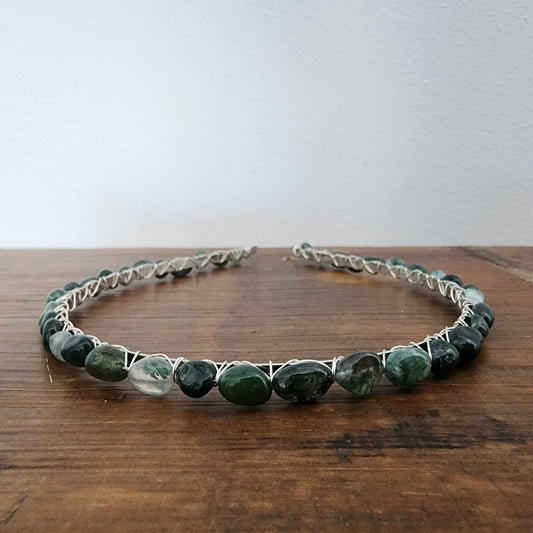 Moss Agate Pebbles Headband