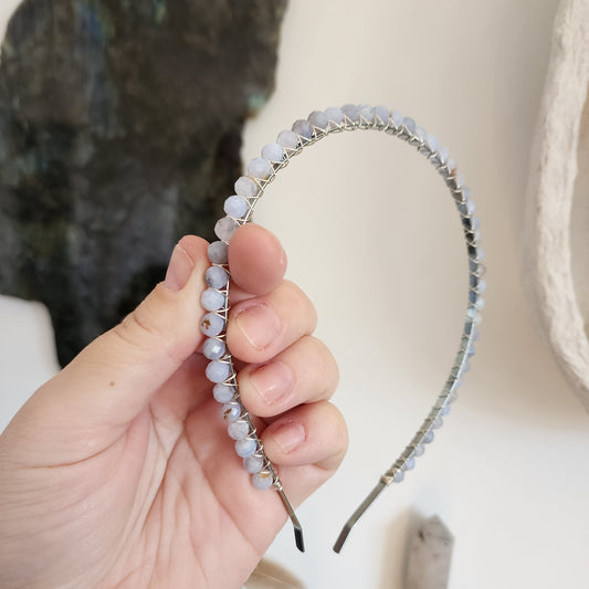 Faceted Blue Lace Agate Headband