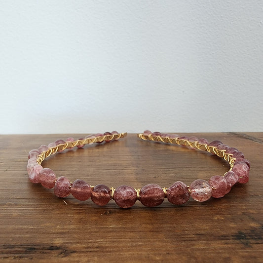 Strawberry Quartz Headband- Pebbles
