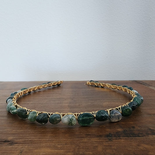 Moss Agate Pebbles Headband