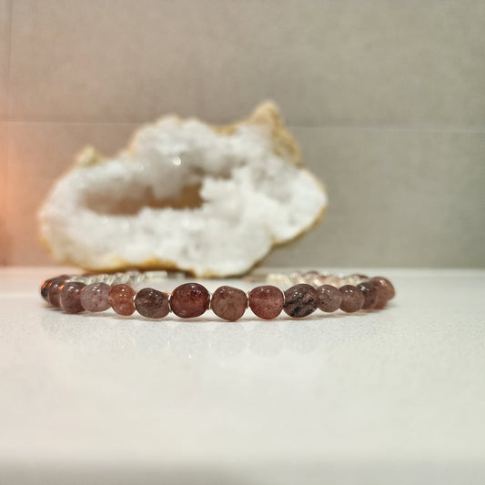 Strawberry Quartz Nugget Headband