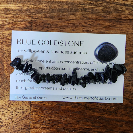 Blue Goldstone Chip Bracelet