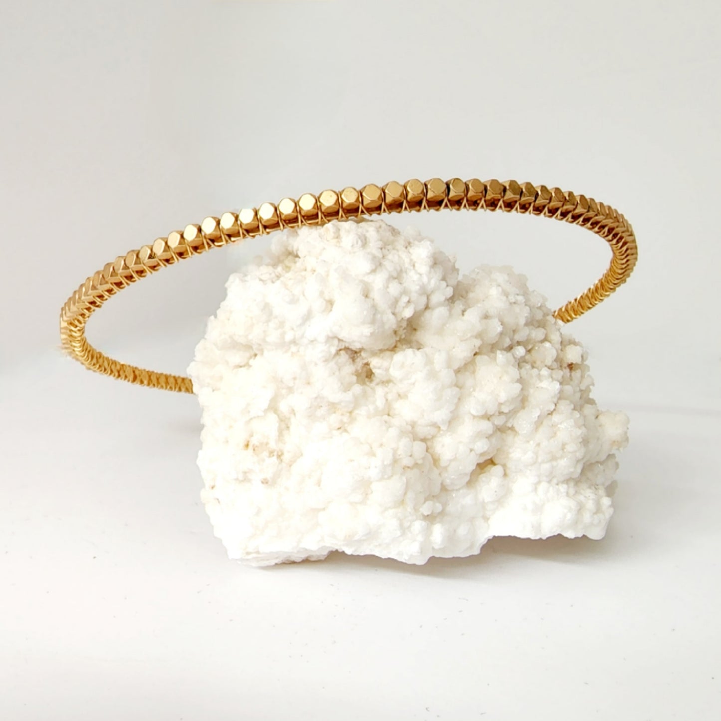 Mini Hematite Headband- Gold