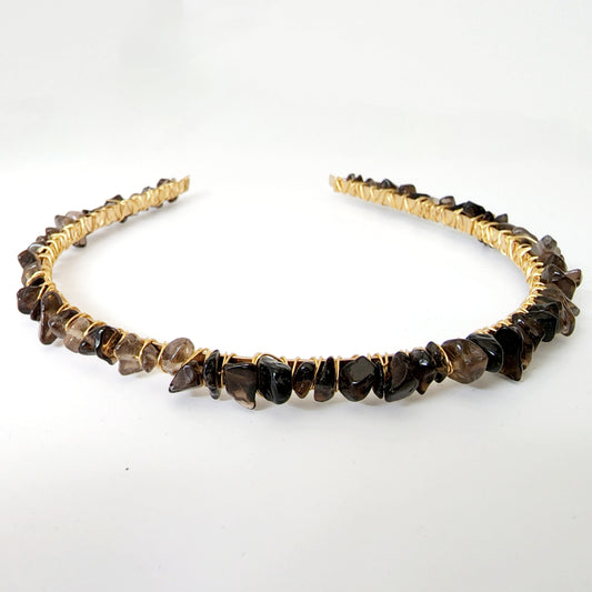 Smoky Quartz Chip Headband