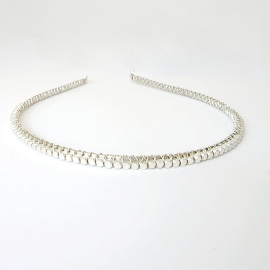 Mini Hematite Headband- Silver