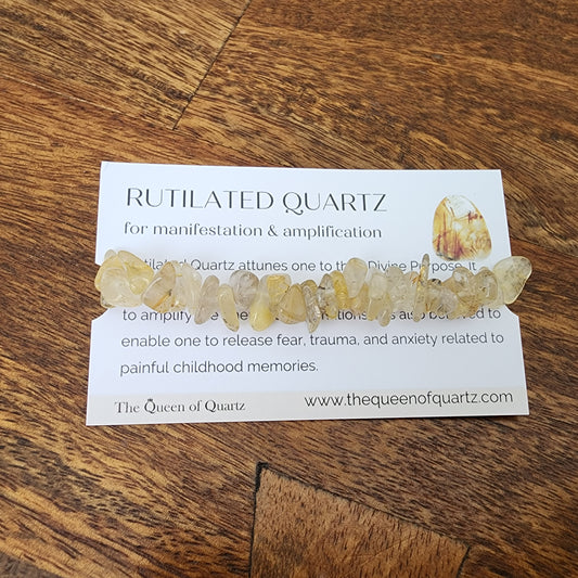 Rutile Quartz Chip Bracelet