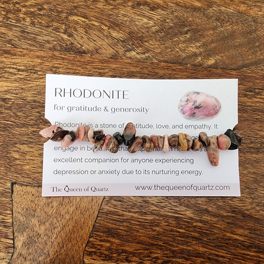 Rhodonite Chip Bracelet