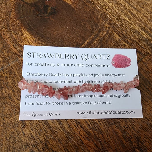 Strawberry Quartz Chip Bracelet